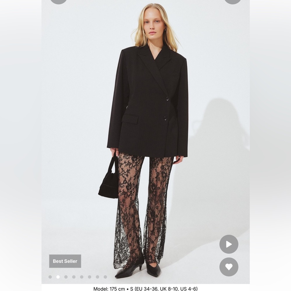 Chic Black Lace Flare Pants - Picture 3 of 3